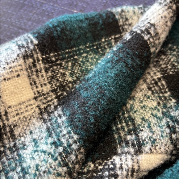 Ava & Viv Teal and White Checkered Trench Coat - Picture 3 of 3